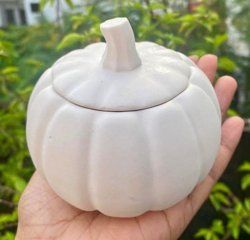 Large pumkin gypsam pot with - large,