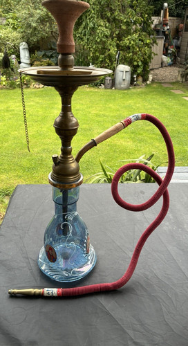 Hookah blue glass brass - blue, &
