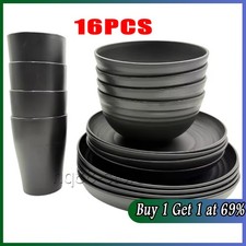 Black Dinnerware Bowl Plates