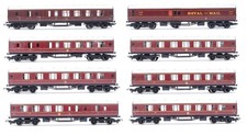 HORNBY 'OO' GAUGE LOT OF 8 LMS MAROON 1ST/3RD / ROYAL MAIL/3RD PASSENGER COACHES