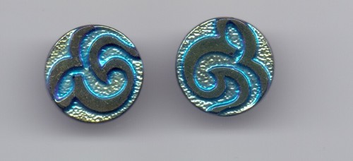 Two vintage glass buttons - , - 