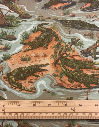 Fat quarter crocodiles beware - crocodiles,