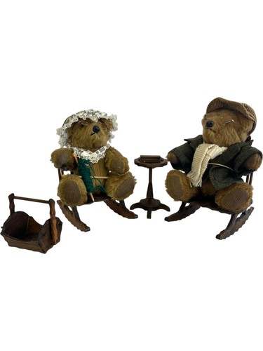 Vintage plush bear couple - plush,