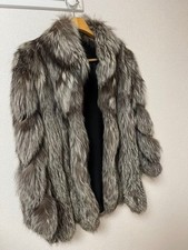 Silver Fox Fur Coat Gray Women