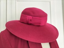 Vintage 1980s Cerise Pink Jacques Vert Hat Wedding Mother of The Bride