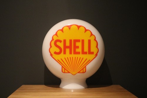 Shell round petrol pump - shell, globe