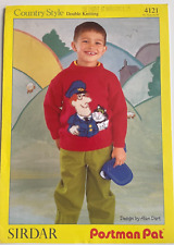 KNITTING PATTERN Alan Dart Postman Pat Jess jumper Long sleeve Sirdar 4121 stamp