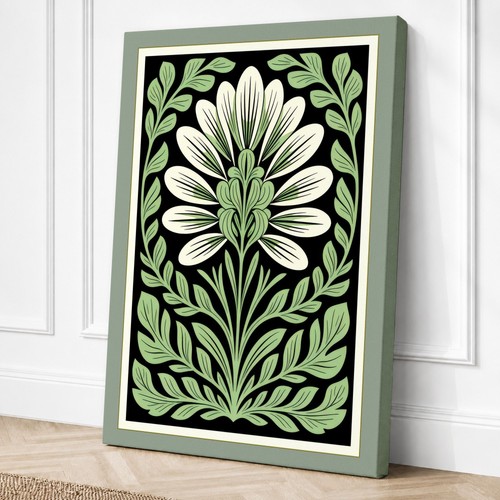 Daisy bloom botanical canvas - daisy,