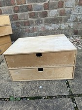 Ikea MOPPE classic Birch Plywood Mini Wooden Chest of 2 drawers A4 size