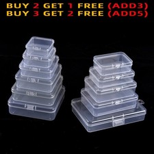 Clear Small Plastic Storage Box Jewelry Beads Organizer Case Container Durable