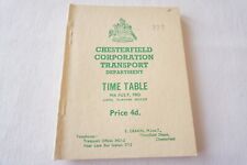 1962 Chesterfield Corporation Passenger Services Bus Timetable 