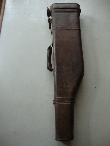 Antique leather gun - , case