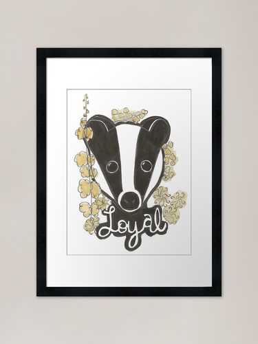 Loyal badger framed art - loyal,