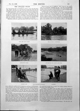 Old Angling Craze Four Men Boat Patient Age Paradise Rifle Birds 1898 Victorian