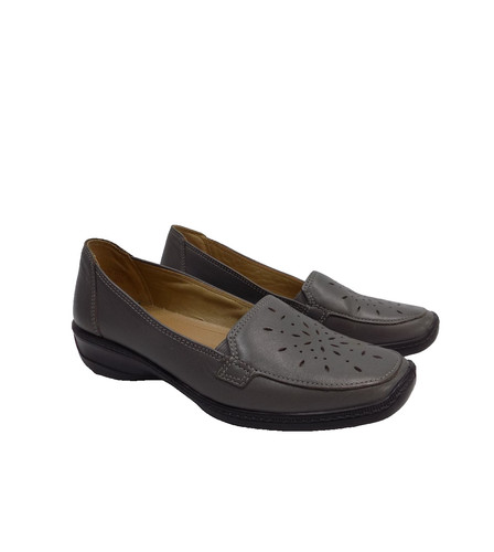 Hotter grey leather shoes - grey, uk