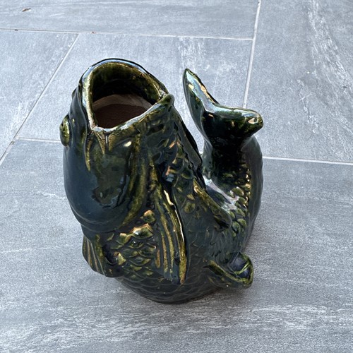 Large vintage glazed ceramic - glazed,