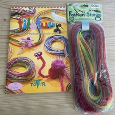 50 Fashion Strings (Skoobies / Scoubidou equivalent) +  String Creation Book