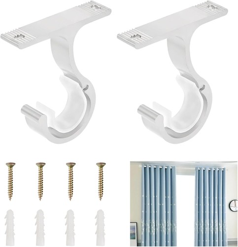 White heavy duty curtain - duty, pole