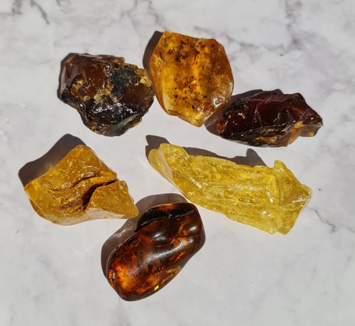 Natural amber raw tumblestone - amber,