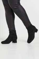 Faux Suede Block Heel Boots In