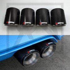 4 x BMW M5/M8 Akrapovic Style Carbon Fibre Exhaust Tips (F90/F91/F92/F93)
