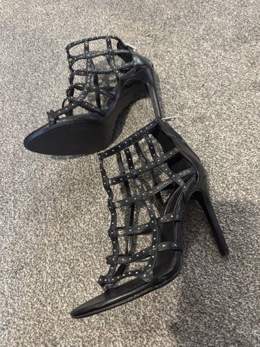 Zara black cage heel boots - cage,