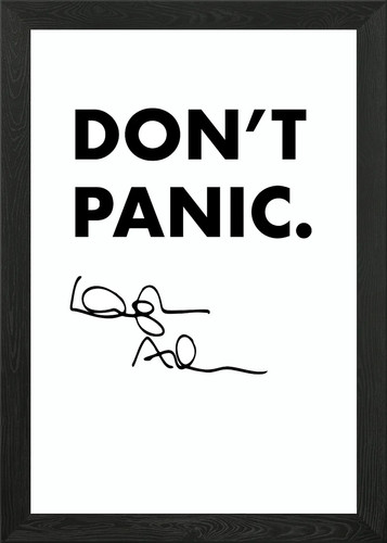 Don panic poster framed wall - don't,