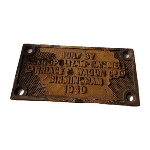 Railwayana brass built by - railwayana, 'built