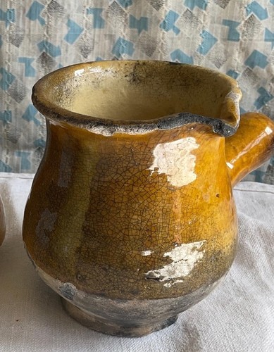 Antique mustard yellow jug - yellow,
