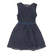 Jack Wills Womens Blue Cotton Fit & Flare Size 6 Round Neck Zip