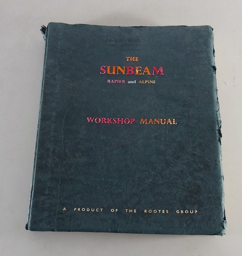 Workshop manual sunbeam rapier - sunbeam,