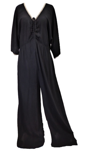 Fat face black summer jumpsuit - black,