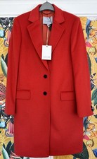 Jigsaw Wool Blend Coat Persimmon Orange Size 12 BNWT