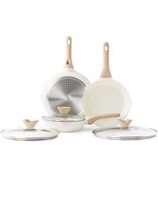 3pcs Kordisen Ceramic Nonstick Frying Pan with Lid, Cookware Set of 3