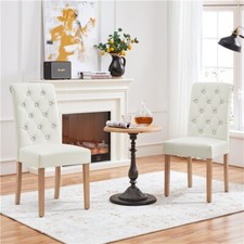 Dining Chairs 2pcs Fabric Kitchen Chairs High Back Upholstered Seat Home Kitchen