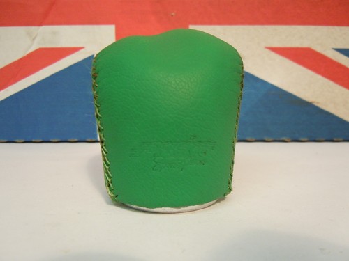 Green leather gear knob - leather,