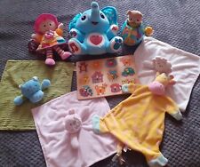 LAMAZE Doll VTECH Bear LITTLE TIKES Elephant x4 Comfy Blanket Activity Bundle