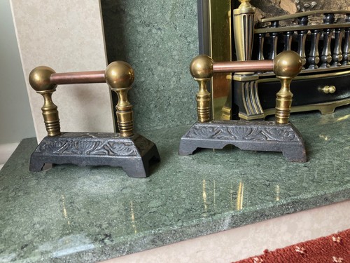 Victorian firedogs andirons - firedogs,