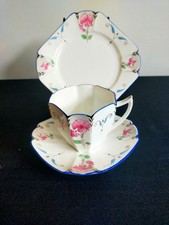 Shelley Queen Anne shape Teacup Trio Sweat Pea pattern 11717 c.1930s VGC