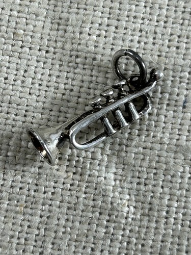 Vintage silver trumpet charm - vintage,