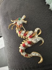 Flying Dragon Brooch Crystal Pin