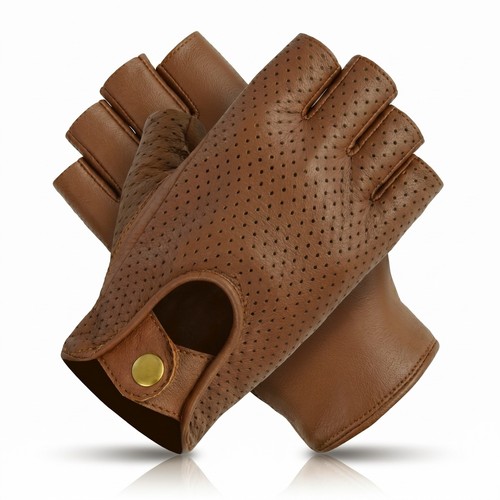 Leather fingerless gloves - leather,