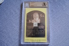 BGS BABE RUTH "41" SIGNED CUT HANDWRITTEN HOF PLAQUE NY YANKEES BAS BECKETT****