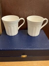 Pair Of Wedgwood White Colesseum Bone China Mugs