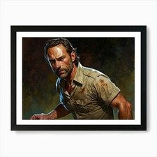 Rick Grimes Art Print Framed