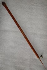 Antique Gadget Concealed Japanese Fishing Rod Walking Stick - Hand Carved Shaft