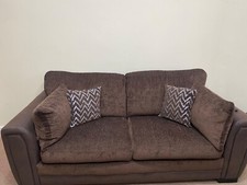 dfs sofas 3 and 2 seater brown leather& fabric pet free house