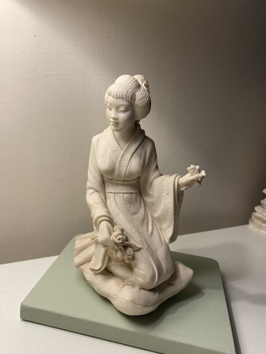 Vintage geisha girl alabaster - geisha,
