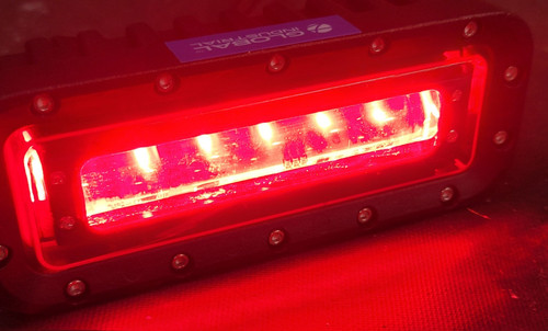 Side mount led forklift red - side-mount,