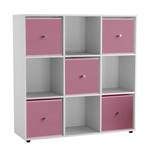 Cube white wooden bookcase - wooden,